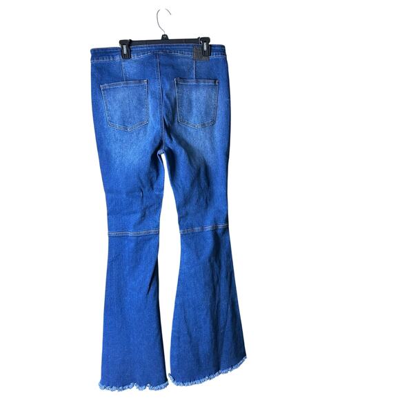 Lucky & Blessed L&B High Rise Fise Flare Destroyed Jeans SZ 16 - Picture 2 of 5